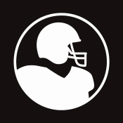 profile silhouette wearing a football helmet
